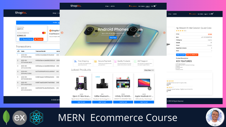 MERN Ecommerce Course (+ Fintech Digital Wallet)